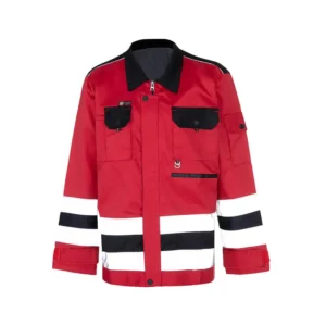 لباس کار دوتکه شبرنگ دار توفیق | قرمز و مشکی