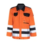 لباس کار دو تکه شبرنگ دار توفیق | نارنجی و مشکی