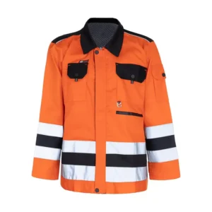 لباس کار دو تکه شبرنگ دار توفیق | نارنجی و مشکی