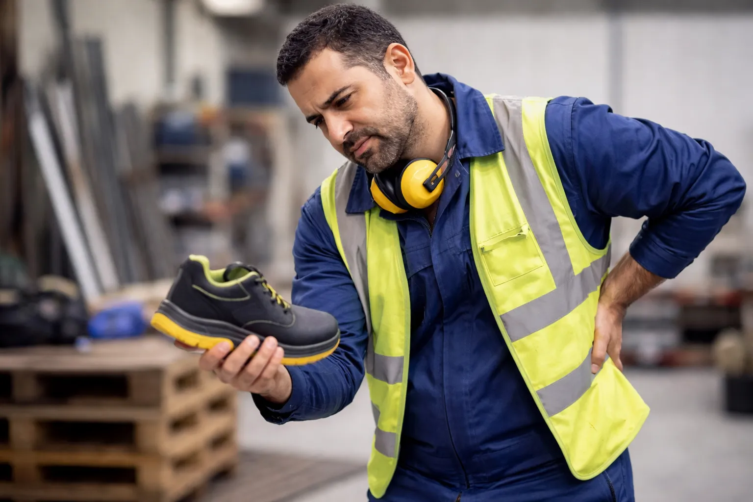 کمردرد کفش ایمنی